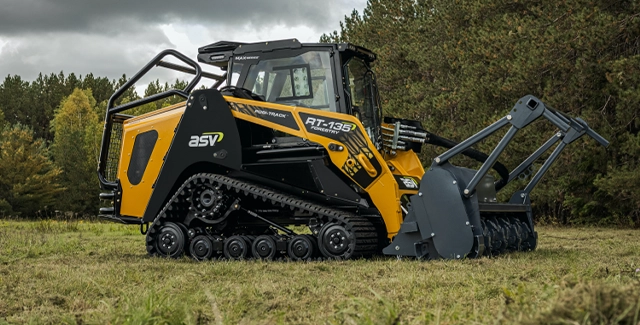 ASV RT 135F track loader on display.