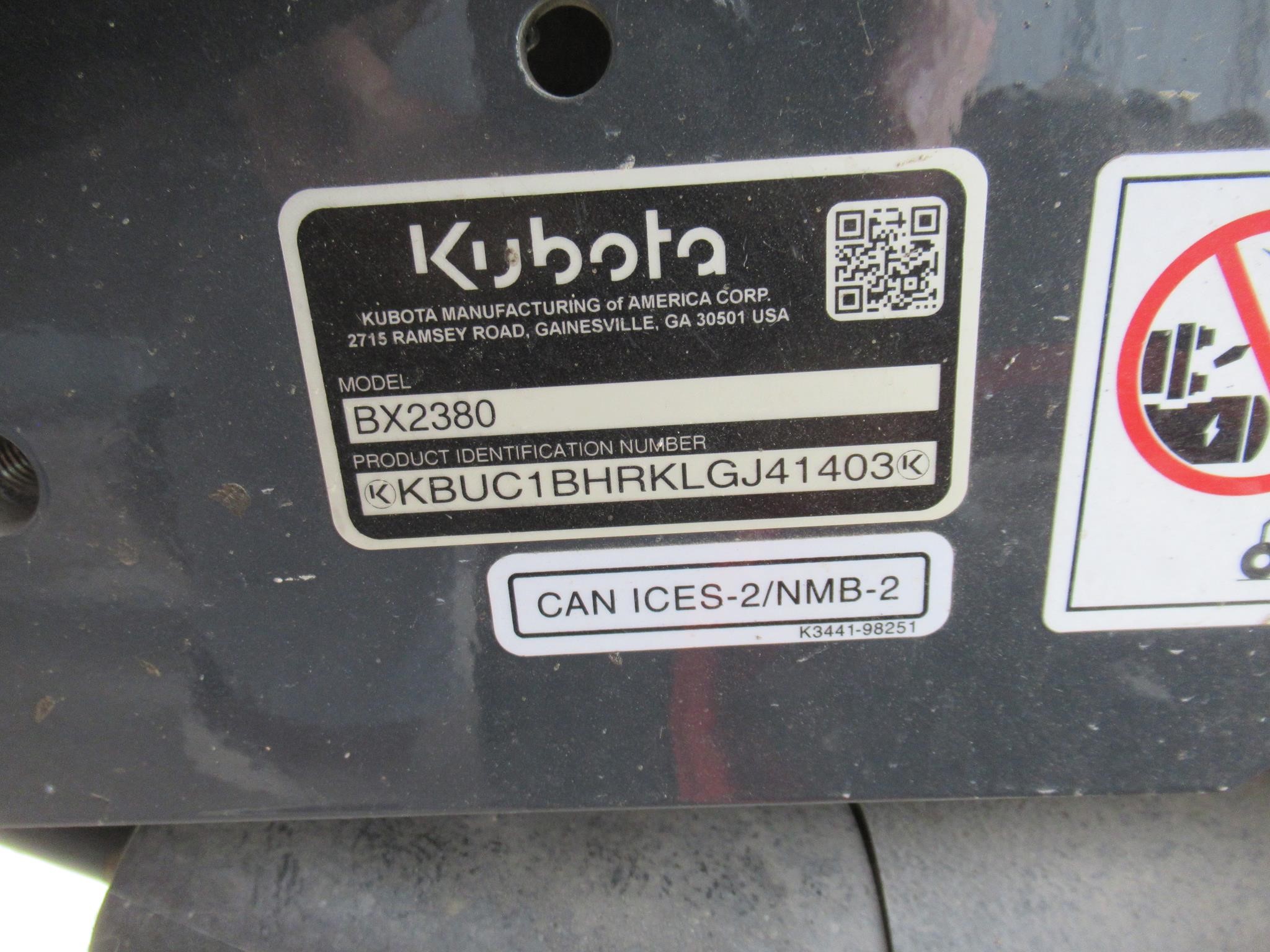 2020 Kubota BX2380